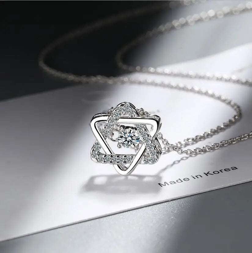 💎 Éclat d’Eau – Women’s Sterling Silver Moissanite Pendant Necklace