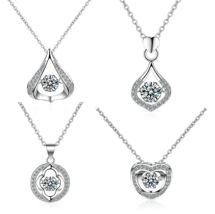 💎 Éclat d’Eau – Women’s Sterling Silver Moissanite Pendant Necklace