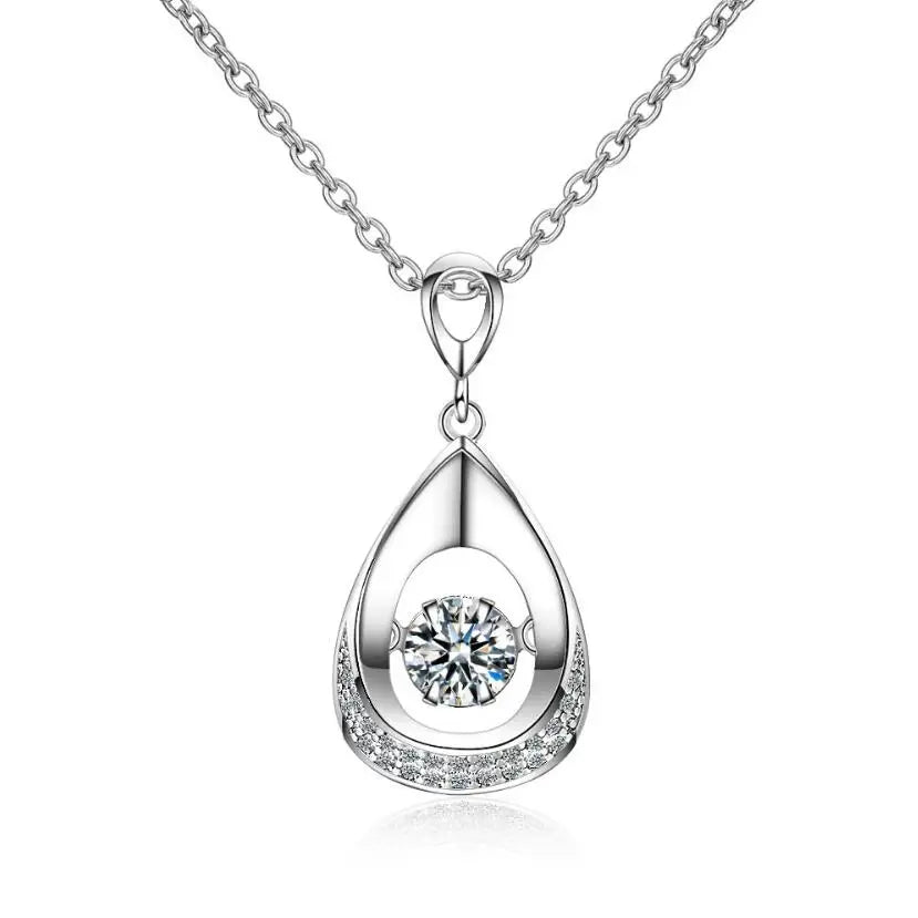 💎 Éclat d’Eau – Women’s Sterling Silver Moissanite Pendant Necklace