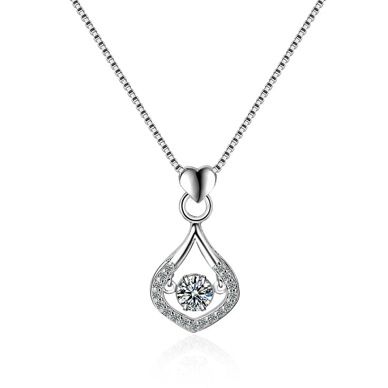 💎 Éclat d’Eau – Women’s Sterling Silver Moissanite Pendant Necklace