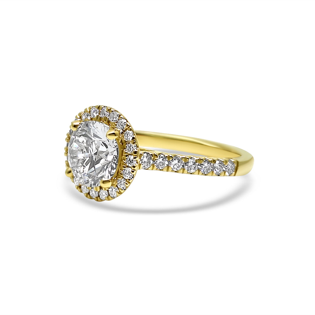 💛 Celesté™ Yellow Gold & Ethical Diamond Halo Ring – 3.00ct of Pure Brilliance
