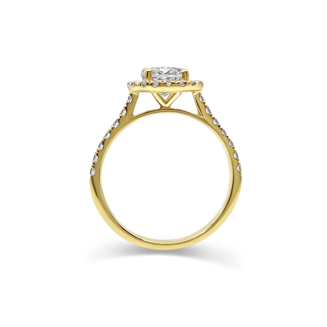 💛 Celesté™ Yellow Gold & Ethical Diamond Halo Ring – 3.00ct of Pure Brilliance