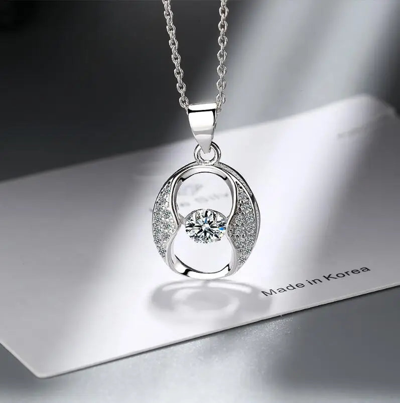💎 Éclat d’Eau – Women’s Sterling Silver Moissanite Pendant Necklace