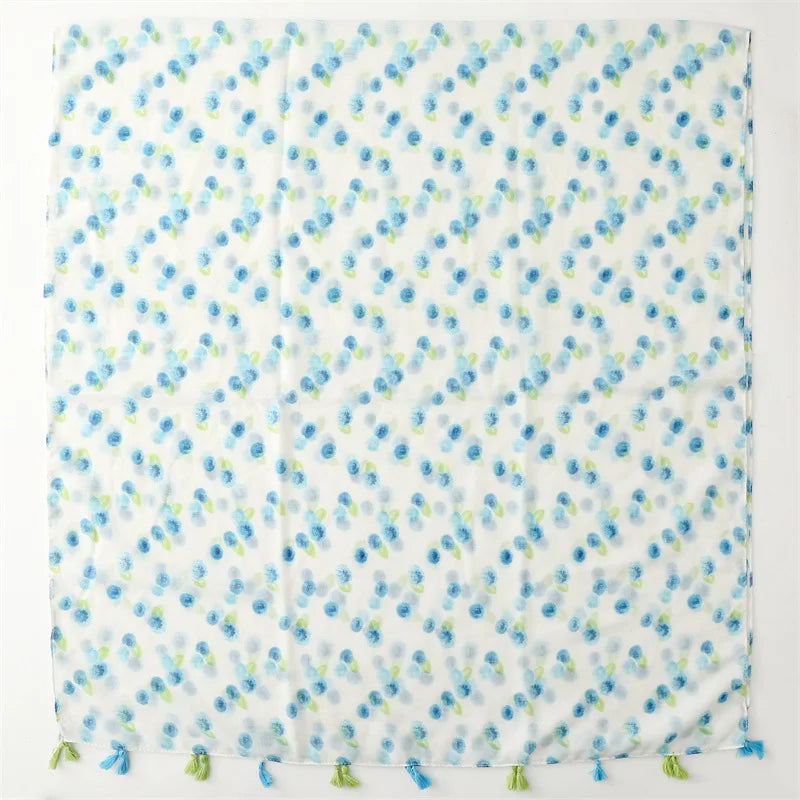 🧣 Bohemian Luxe Voile Scarf – Elegant Tasselled Wrap for Women