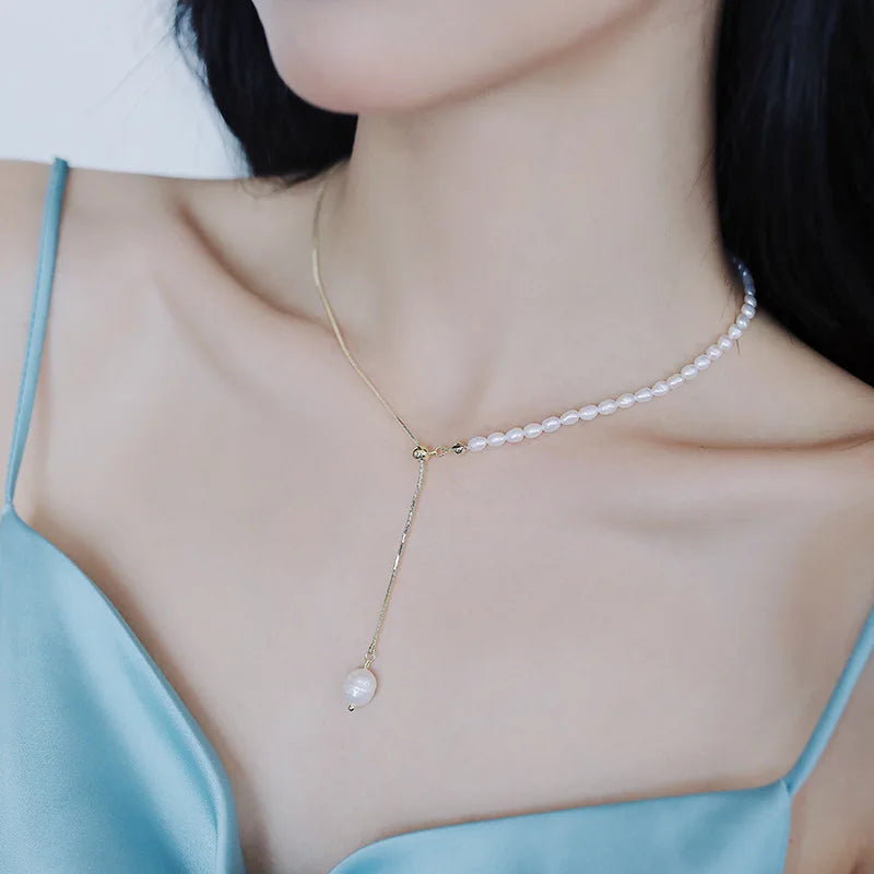✨ Aurelia – Baroque Pearl Chain Necklace