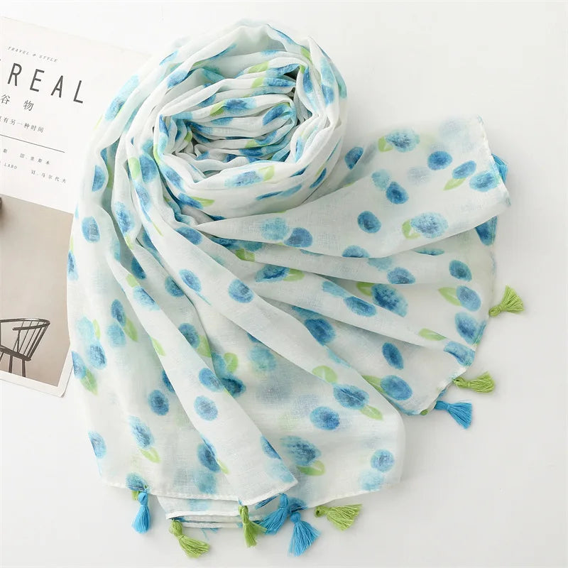 🧣 Bohemian Luxe Voile Scarf – Elegant Tasselled Wrap for Women