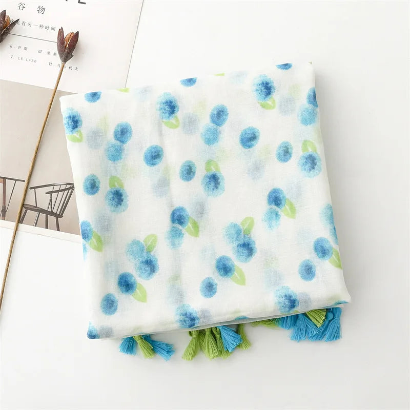 🧣 Bohemian Luxe Voile Scarf – Elegant Tasselled Wrap for Women