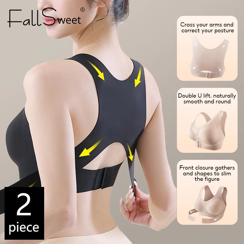 AlignLift™ – Front-Close Posture Bra with Cross-Back Support