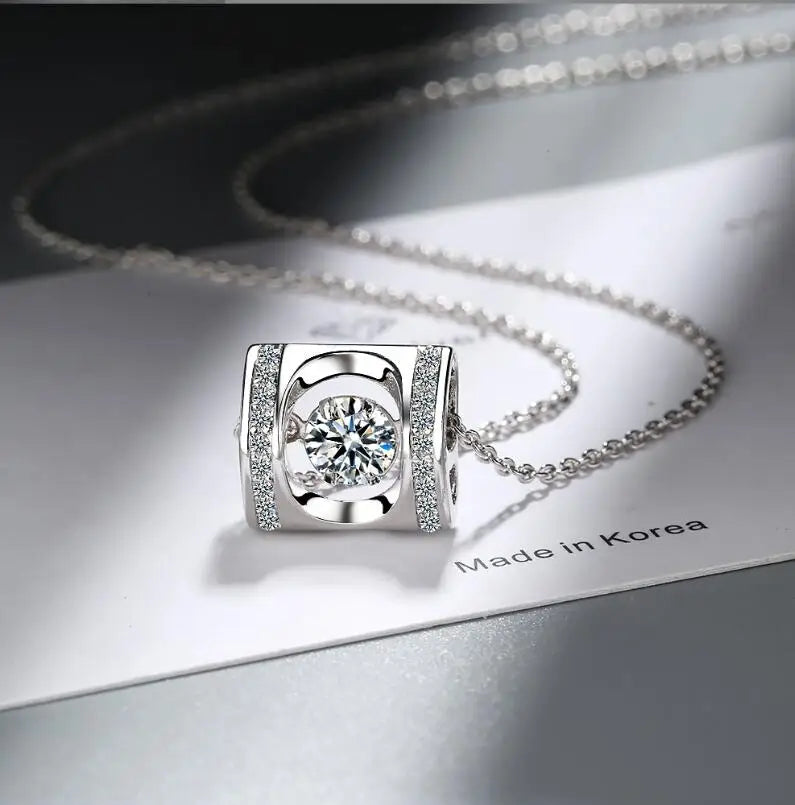 💎 Éclat d’Eau – Women’s Sterling Silver Moissanite Pendant Necklace