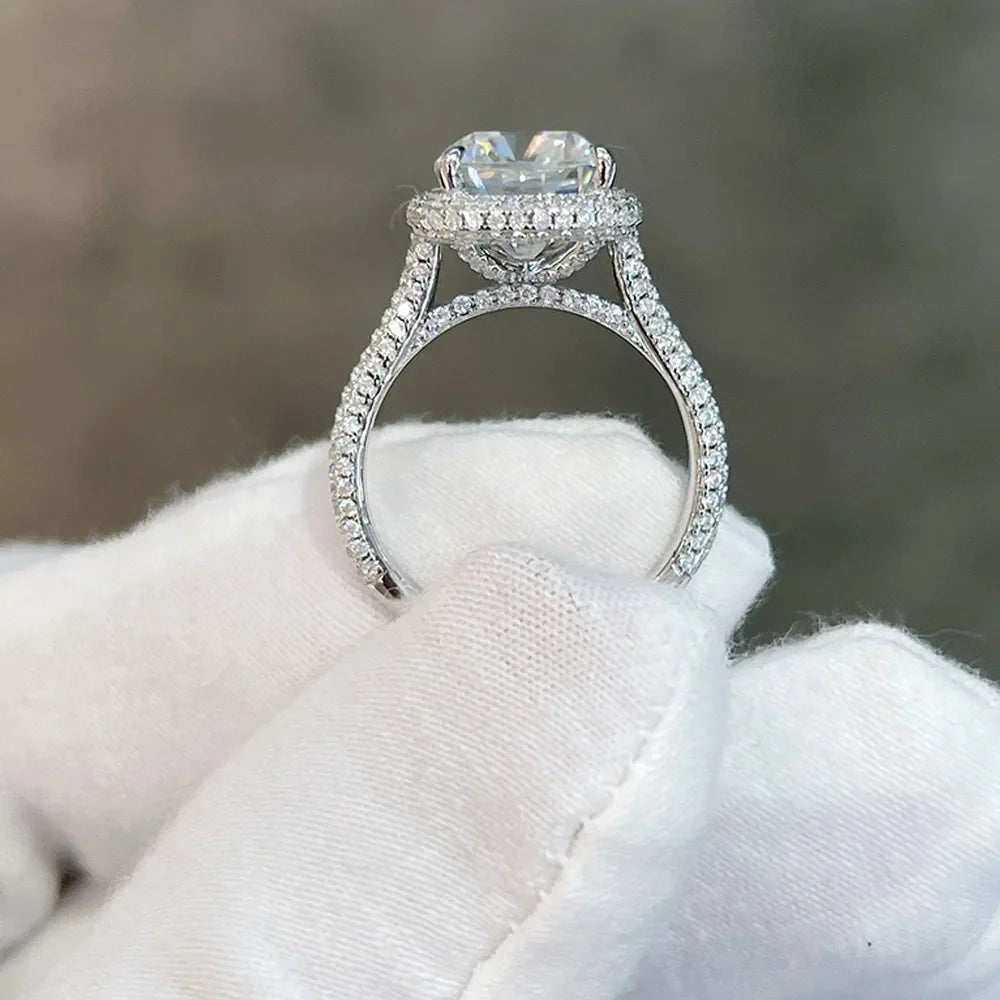 Opulent Glow 5ct Moissanite Ring | Luxury S925 Silver Jewelry
