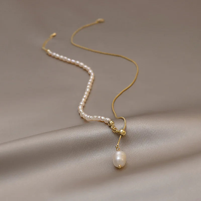 ✨ Aurelia – Baroque Pearl Chain Necklace