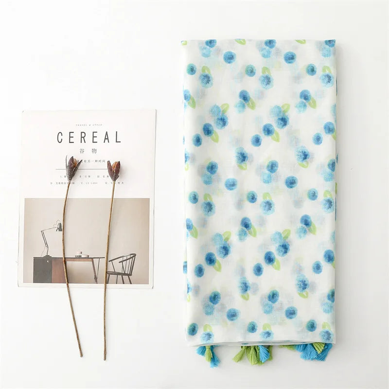 🧣 Bohemian Luxe Voile Scarf – Elegant Tasselled Wrap for Women