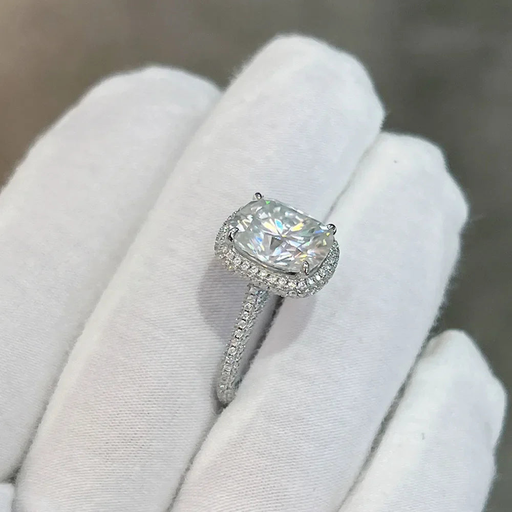 Opulent Glow 5ct Moissanite Ring | Luxury S925 Silver Jewelry