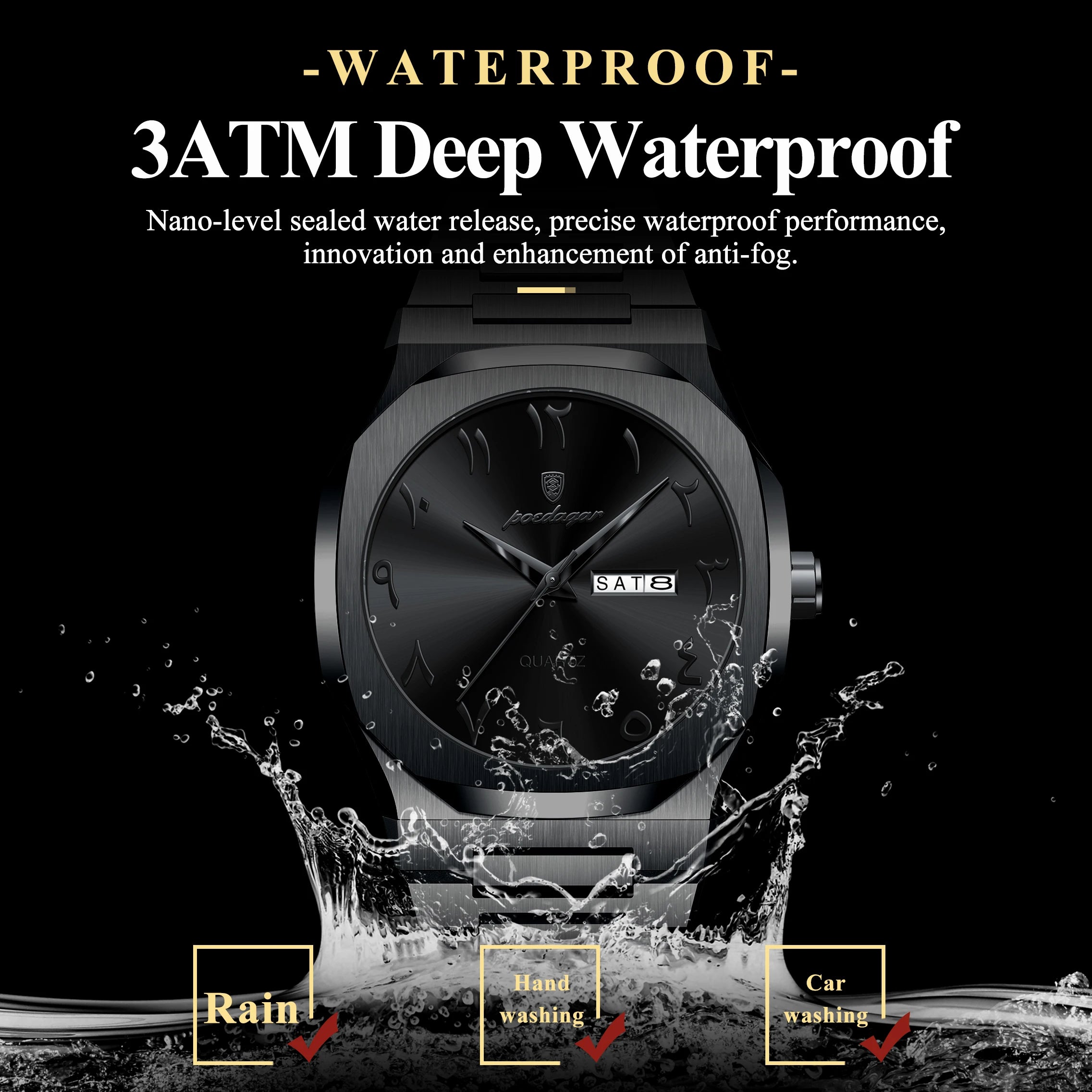 Military Watch For Men Waterproof Luxury Calendar Wristwatch Quartz Stainless Steel