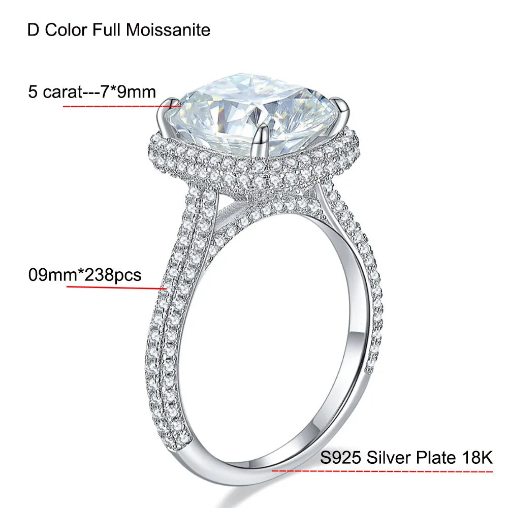 Opulent Glow 5ct Moissanite Ring | Luxury S925 Silver Jewelry