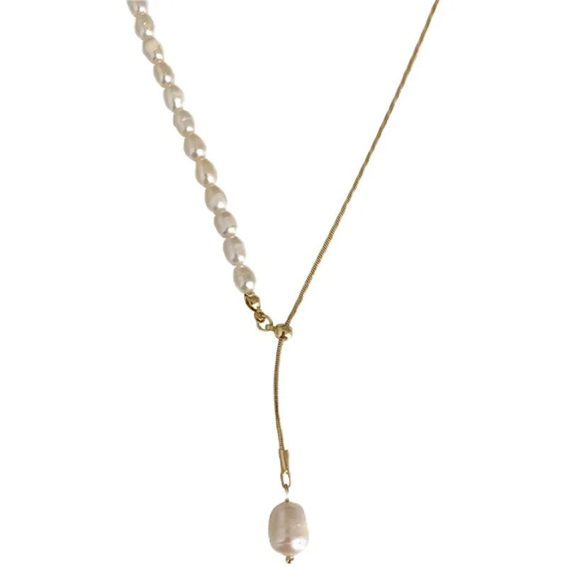 ✨ Aurelia – Baroque Pearl Chain Necklace