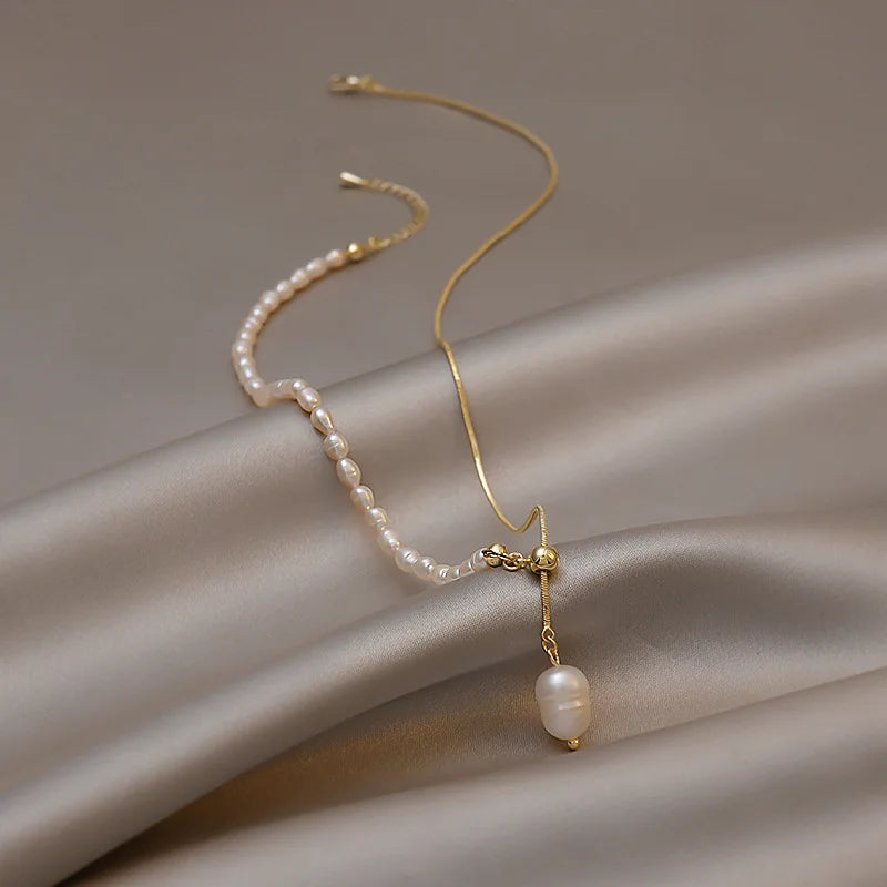 ✨ Aurelia – Baroque Pearl Chain Necklace