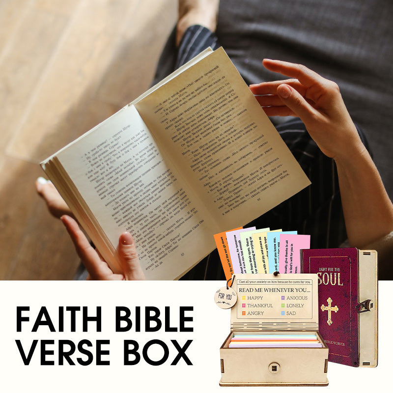 📖 Daily Bible Verse Wooden Scripture Box – 150 Inspirational Cards for Faith & Reflection