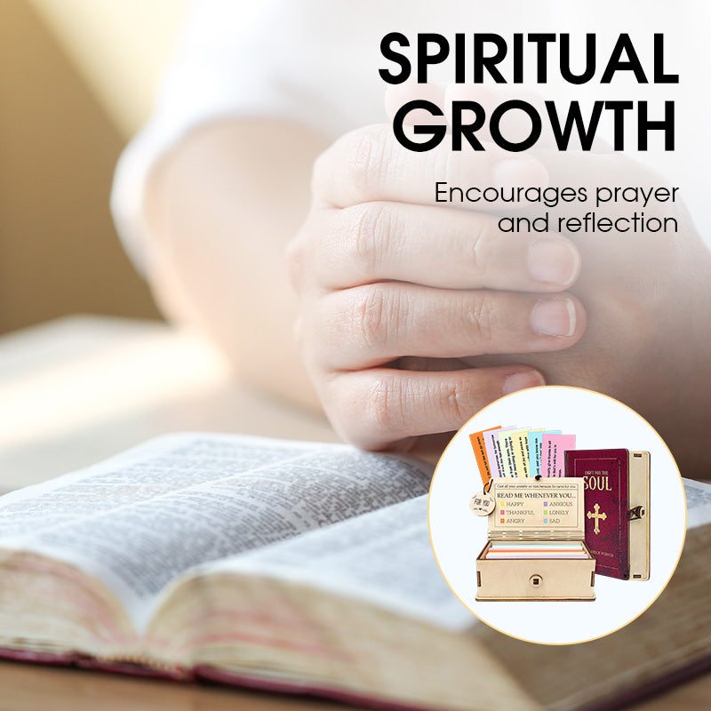 📖 Daily Bible Verse Wooden Scripture Box – 150 Inspirational Cards for Faith & Reflection